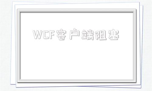 WCF客户端阻塞连接wcf应用服务器失败-第1张图片-太平洋在线下载